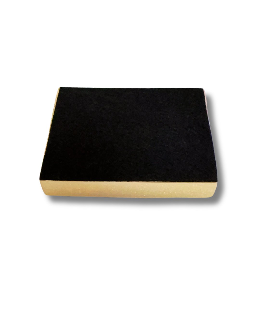 Black square object on a white background
