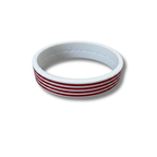 White wristband with red stripes on a white background