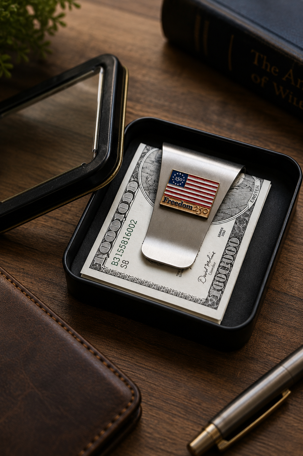 Freedom 250 Smart Money Clip w/ Flag Medallion