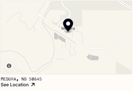 Map with a location marker on a white background