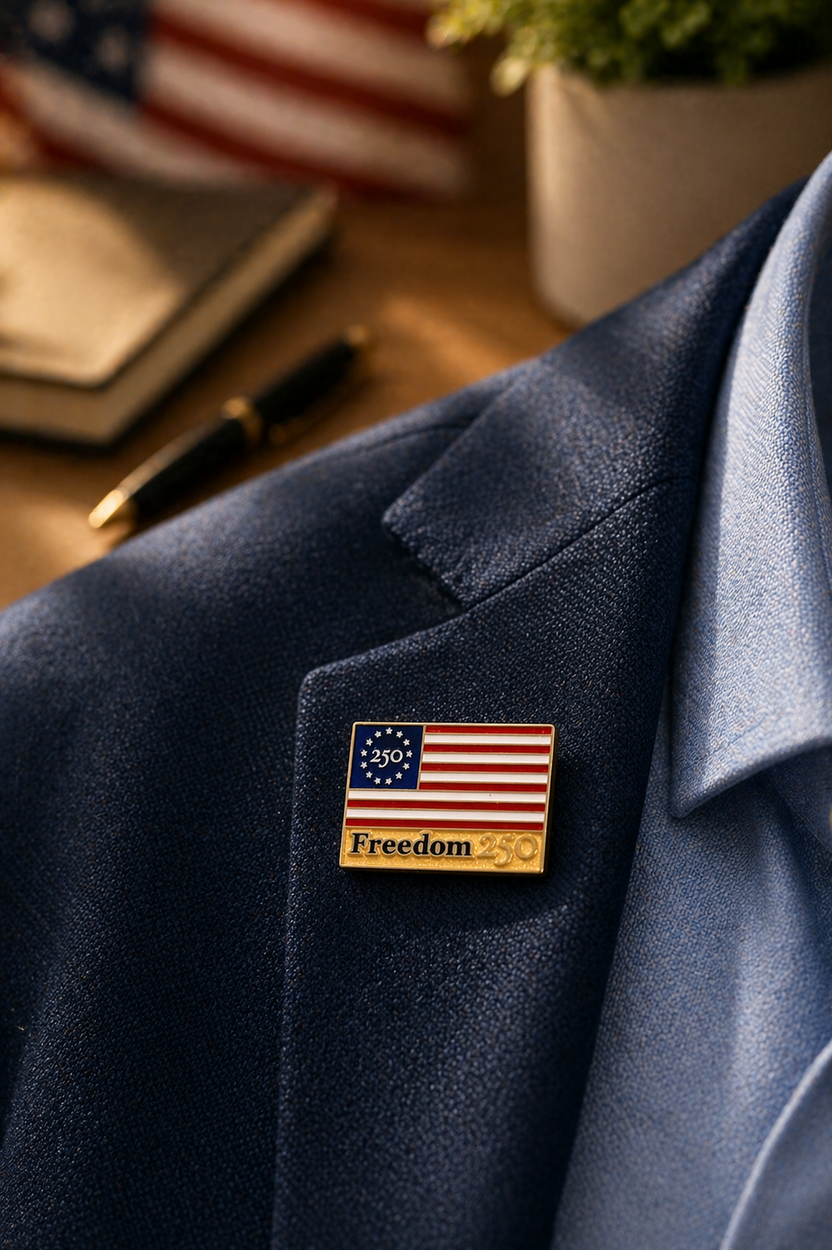 Freedom Rides Drawing Pin Freedom 250 Lapel Pin – Patriotic Commemorative Enamel Pin – Official ...